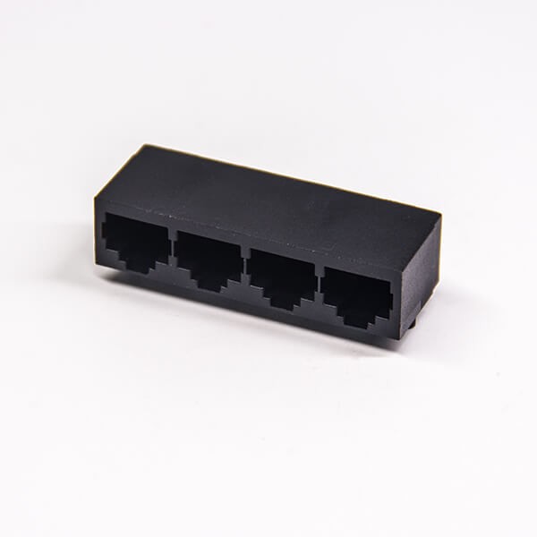 1*4單排全塑rj45網絡插座10P8C接插件全塑不帶燈