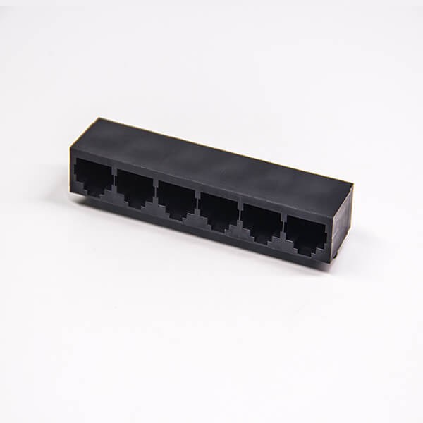 插件網絡接口rj45母座單排6端口全塑外殼不帶燈插板 插件網絡接口rj45母座單排6端口全塑外殼不帶燈插板