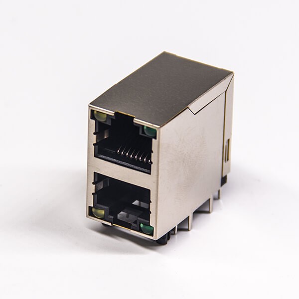 rj45插座帶燈雙層網絡接口插PCB板帶屏蔽帶燈 rj45插座帶燈雙層網絡接口插PCB板帶屏蔽帶燈
