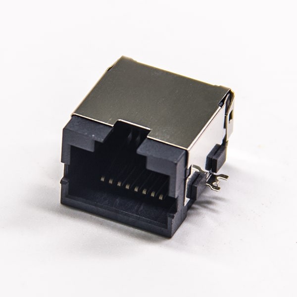 網絡rj45連接器彎式貼板帶殼屏蔽網口插座沉板式 網絡rj45連接器彎式貼板帶殼屏蔽網口插座沉板式