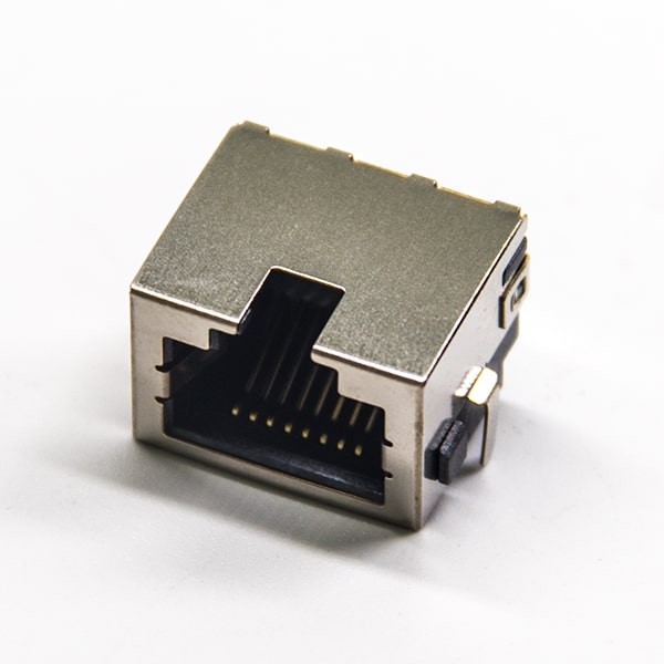 rj45沉板封裝模塊化連接器彎式帶殼屏蔽不帶燈插PCB板 rj45沉板封裝模塊化連接器彎式帶殼屏蔽不帶燈插PCB板