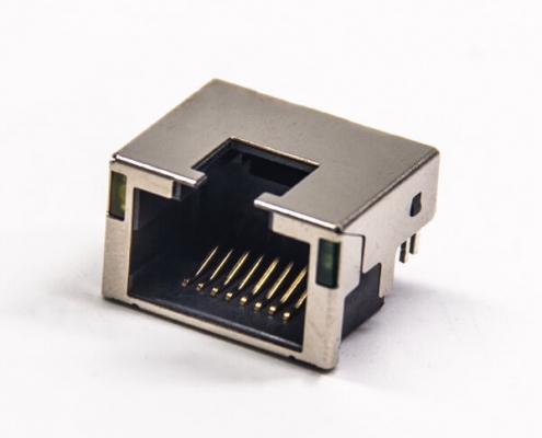 RJ45座8p8c屏蔽式單層1×1插pcb網(wǎng)絡(luò)接口不帶燈