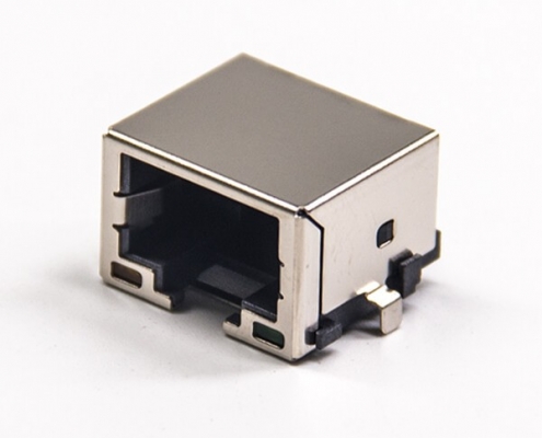 RJ45母座8p8c直式插pcb板屏蔽式帶燈以太網接口