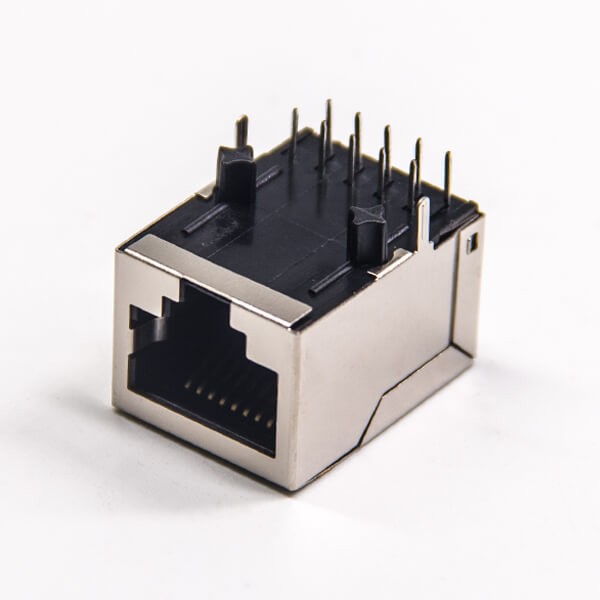 RJ45網線連接器8p8c彎式母座帶屏蔽單口穿孔式插板 RJ45網線連接器8p8c彎式母座帶屏蔽單口穿孔式插板