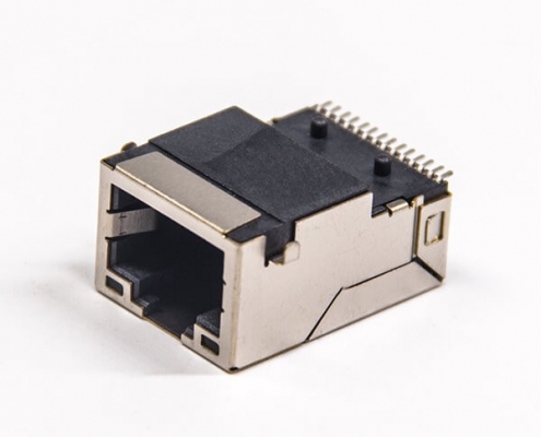 rj45帶濾波器系列SMT屏蔽式帶燈左黃右綠以太網接口