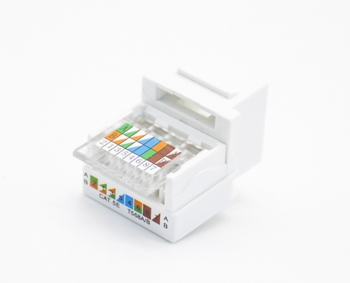 RJ45免打模塊8芯PCB板安裝鍍金觸頭CAT5E非屏蔽網(wǎng)絡(luò)模塊