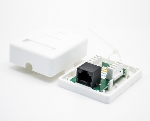 單口RJ45網絡接口非屏蔽CAT6白色桌面網絡接口