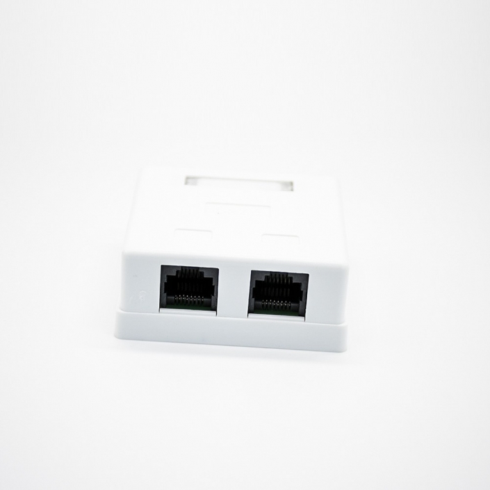 RJ45插座雙口8P8C非屏蔽PCB板安裝CAT6桌面網絡接口