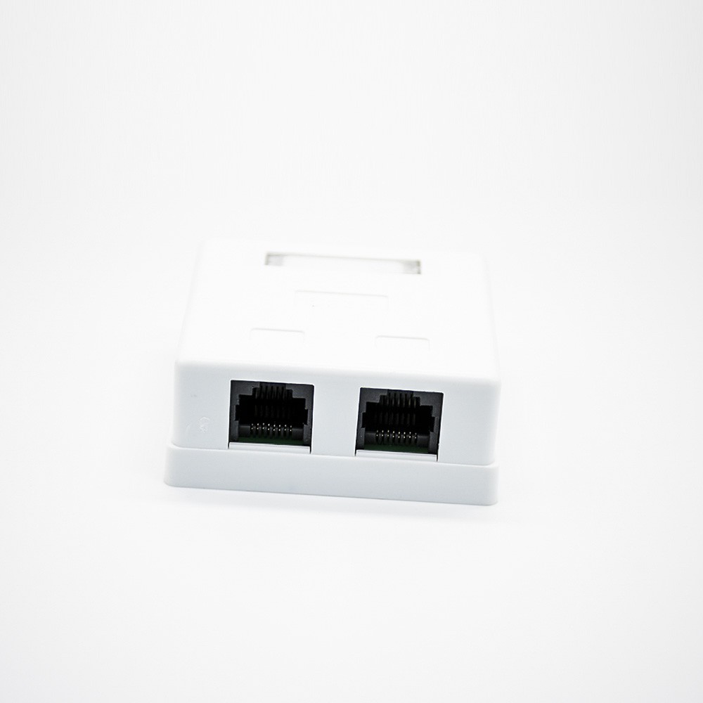 RJ45插座雙口8P8C非屏蔽PCB板安裝CAT6桌面網絡接口