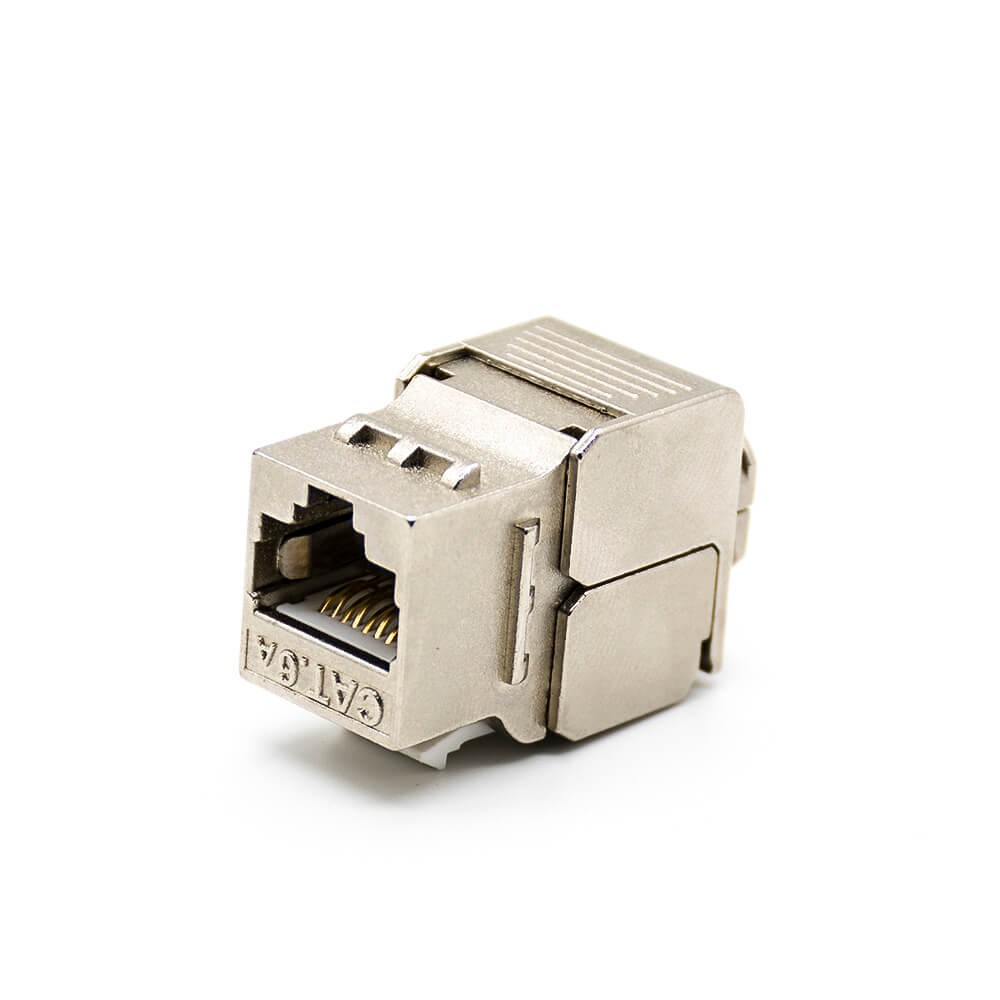 6類RJ45插座模塊帶屏蔽180度8芯單端口網絡免打模塊