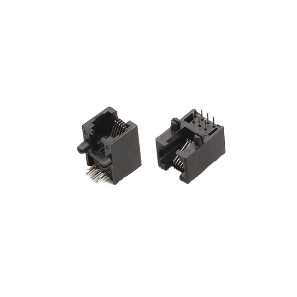 RJ11電話插座PCB插座母頭黑色塑殼不帶燈 RJ11電話插座PCB插座母頭黑色塑殼不帶燈
