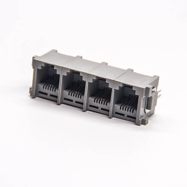 rj11座6P2C連接器1×4插板式接PCB板塑膠外殼 rj11座6P2C連接器1x4插板式接PCB板塑膠外殼