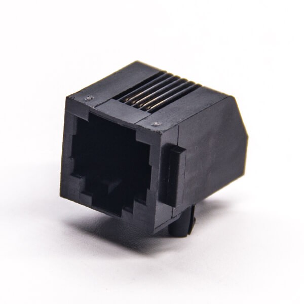rj114p4c插座彎式插PCB板不帶屏蔽全塑 rj114p4c插座彎式插PCB板不帶屏蔽全塑