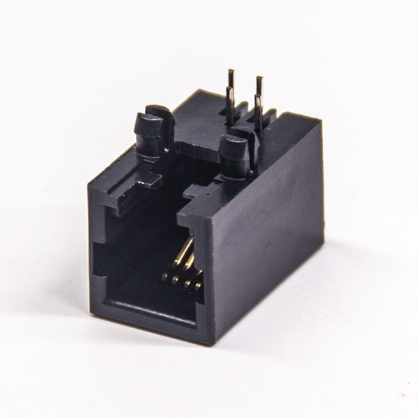 rj114p4c封裝模塊化網口連接器90度彎角全塑帶定位柱穿孔式 rj114p4c封裝模塊化網口連接器90度彎角全塑帶定位柱穿孔式