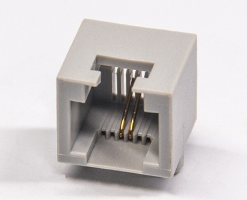 rj11連接器6p2c彎式全塑插pcb板網絡模塊化連接器