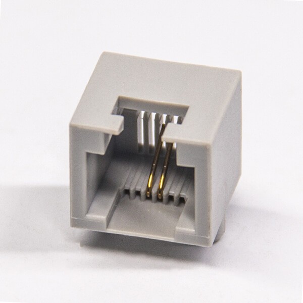rj11連接器6p2c彎式全塑插pcb板網絡模塊化連接器 rj11連接器6p2c彎式全塑插pcb板網絡模塊化連接器