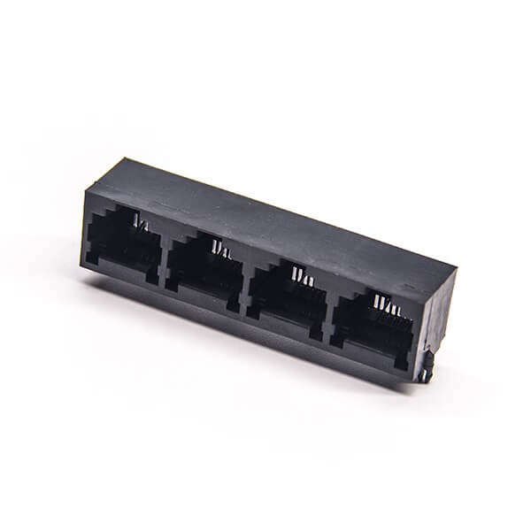 rj9插座4P4C90度彎式插PCB板非屏蔽以太網網絡接口