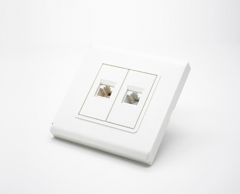 RJ45網(wǎng)絡面板雙端口網(wǎng)絡模塊電腦插座不帶屏蔽86型信息面板