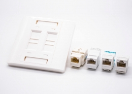 86型4孔網絡面板暗裝RJ45接口四位電腦插座模塊