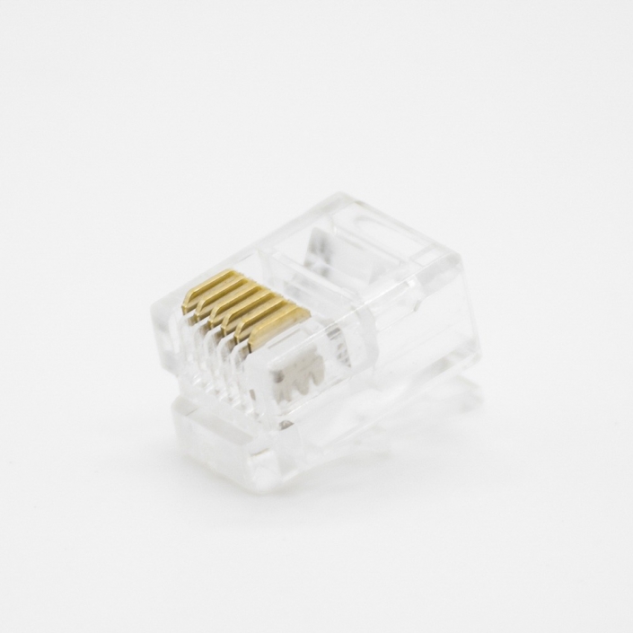 RJ11水晶頭6P6C單端口用于CAT3電纜非屏蔽6芯水晶插頭 RJ11水晶頭6P6C單端口用于CAT3電纜非屏蔽6芯水晶插頭