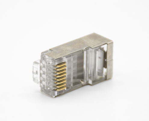 RJ45網絡插頭帶屏蔽直式面板安裝8P8C用于Cat5eCat6Cat6aCat7Cat8