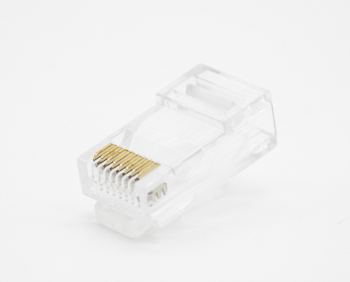 RJ45型網線插頭不帶屏蔽8芯直式用于CAT5Cat5ECat6Cat7Cat8