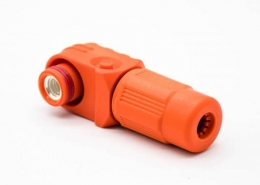 儲能電池連接器IP65防水彎式插頭插座12mm橙色350A大電流連接器
