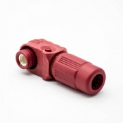 儲能高壓連接器彎式插頭和插座12mm紅色IP65 300A大電流連接器