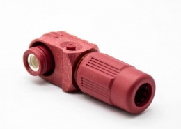 儲能高壓連接器彎式插頭和插座12mm紅色IP65 300A大電流連接器