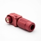 儲能高壓連接器彎式插頭和插座12mm紅色IP65 300A大電流連接器