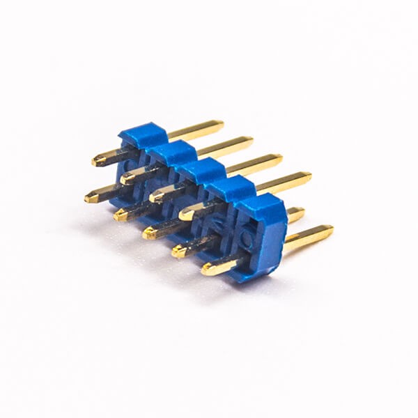 直插雙排插針9pin藍色塑膠插PCB板間距2.54mm10pcs