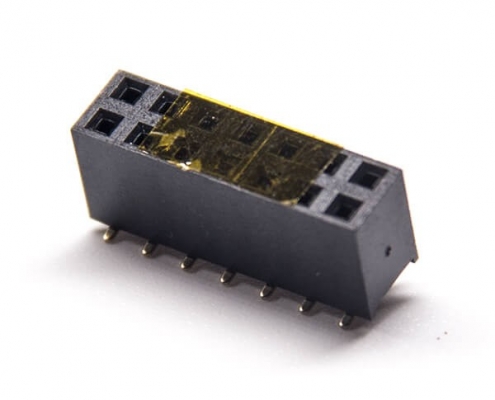 貼片排座雙排母座2.54間距U型14孔塑高7.1mm2pcs