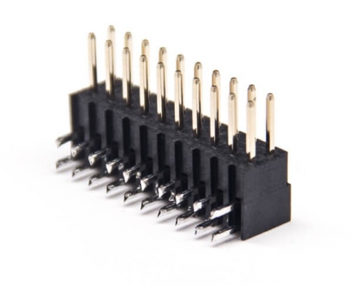 20Pin雙列排針彎式90度間距2.54mm塑高7.4mm2pcs