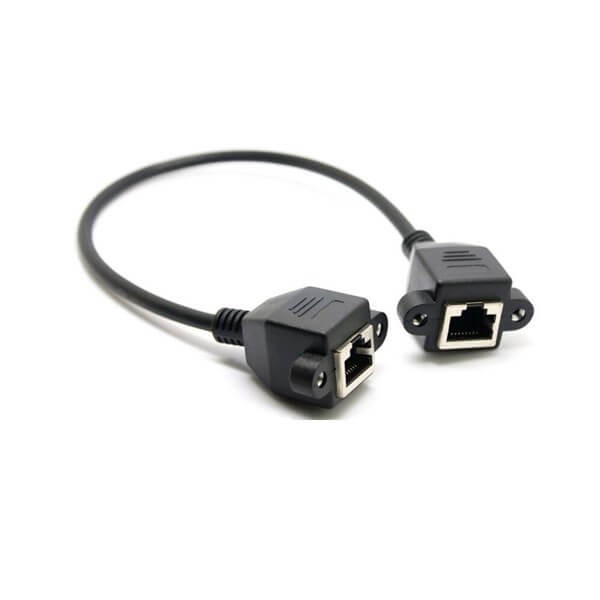 RJ45母對母延長線五類網線0.3M帶耳朵