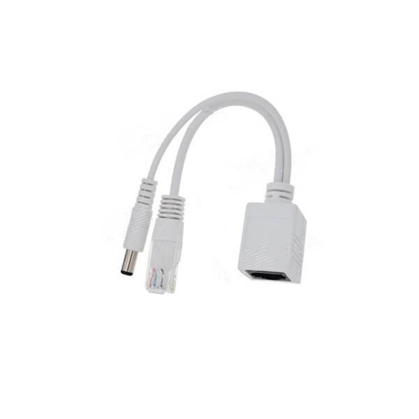 RJ45延長線母轉公DC+RJ45公網線供電傳輸POE分離器供電模塊10CM轉接線