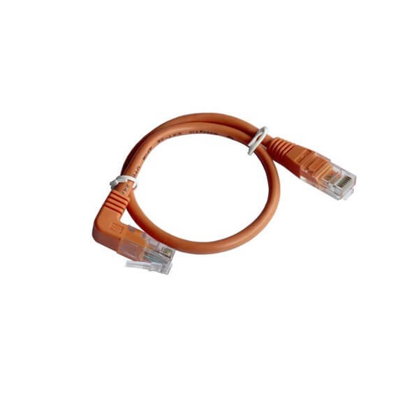 RJ458P8C網線原廠供應90°水晶頭連接線網絡延長線30CM橘色