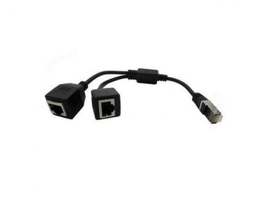 RJ45延長(zhǎng)線一分二網(wǎng)線轉(zhuǎn)接連接線一公2母線0.25米