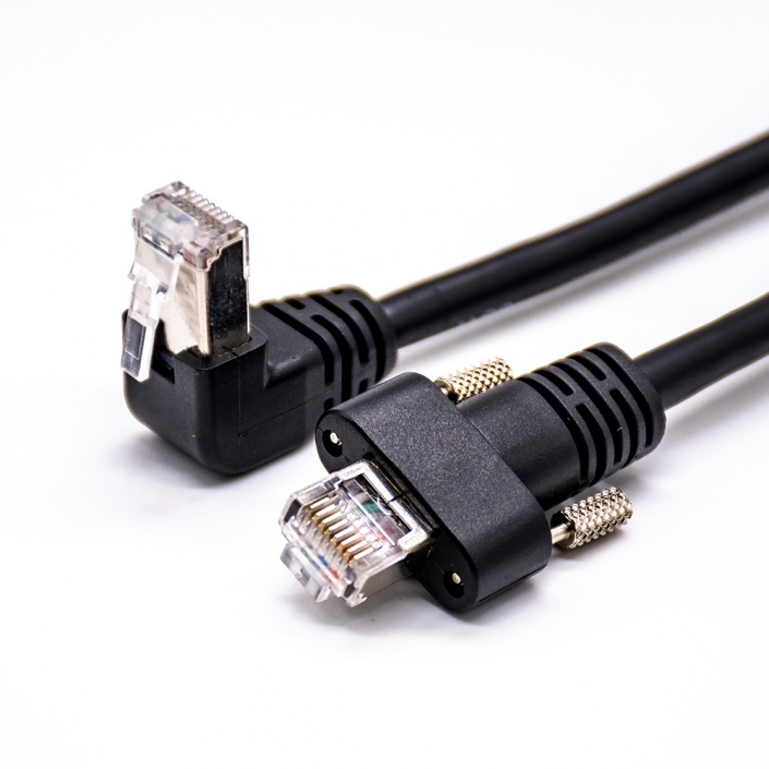 RJ45線纜8P8C公頭轉(zhuǎn)彎式公頭注塑電纜配有螺釘鎖1M RJ45線纜8P8C公頭轉(zhuǎn)彎式公頭注塑電纜配有螺釘鎖1M