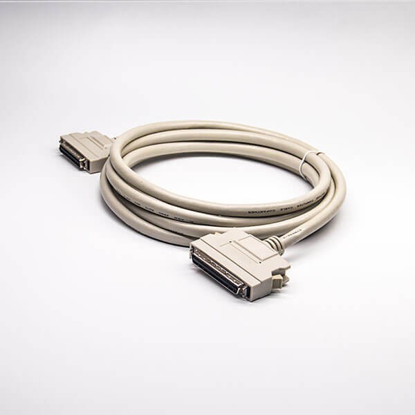 SCSI50Pin線HPCN型公頭2米鋅合金外殼轉HPCN型50芯公頭注塑成型雙邊線