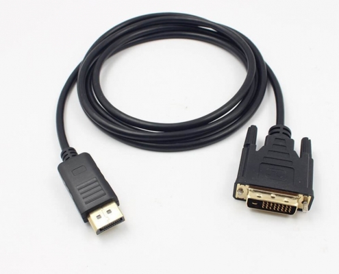 DP高清連接線轉DVI24+1芯1080p螺絲鎖緊連接線0.5米