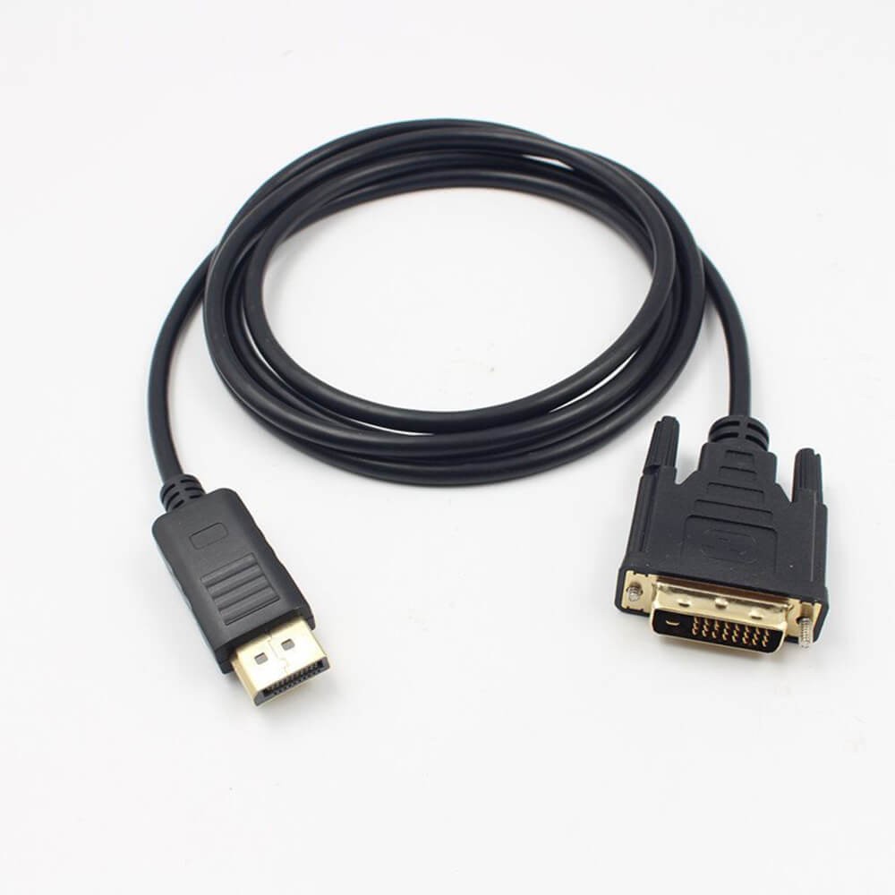 DP高清連接線轉DVI24+1芯1080p螺絲鎖緊連接線0.5米