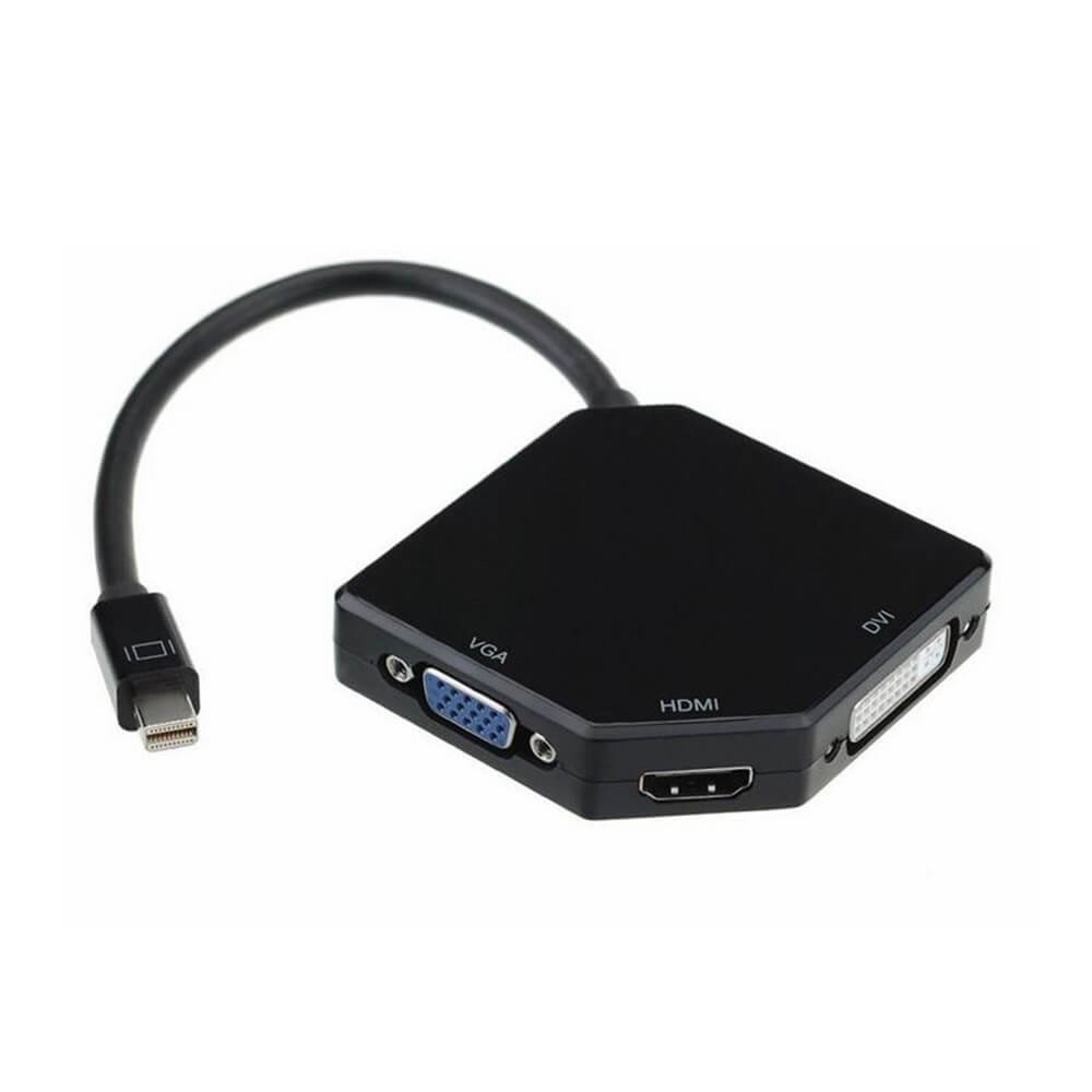 minidisplayport轉DVI/HDMI/VGA三合一多功能轉換線0.5米