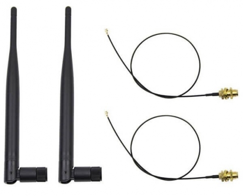 3dBi2.4GHz5.8GHz雙頻WiFi反極SMA天線接2條U.fl/IPEX線材