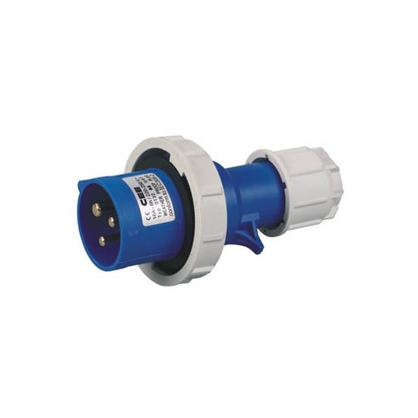 CEE防水藍色16A3芯兩相IP44工業插頭