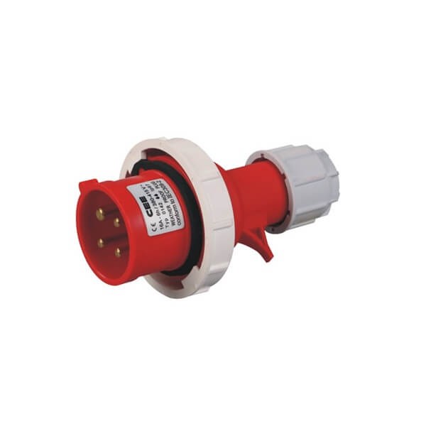 工業插頭防水紅色4芯32AIP67防水3相415V