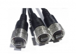 防水公頭MicroUSB5芯M12-1.0螺紋防水連接線長1米