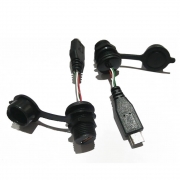 注塑線MicroUSB5芯母插座M12螺紋轉公頭IP67注塑線不帶皮