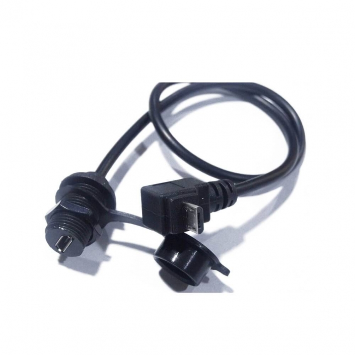 MicroUSB5芯母防水M12-1.0轉公上彎頭接0.5米連接線兩頭注塑 MicroUSB5芯母防水M12-1.0轉公上彎頭接0.5米連接線兩頭注塑