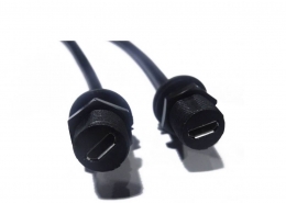 防水USB連接器A型公頭轉(zhuǎn)MicroUSB5芯母插座接0.1米線材