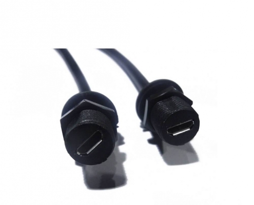 防水USB連接器A型公頭轉(zhuǎn)MicroUSB5芯母插座接0.1米線材